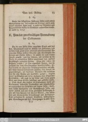 II. Von der zweckmäßigen Verwaltung der Sakramente.
