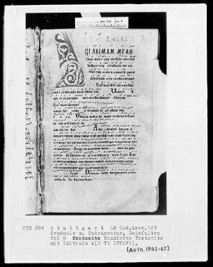 Graduale und Sakramentar — Initiale A(d te levavi), Folio 8recto