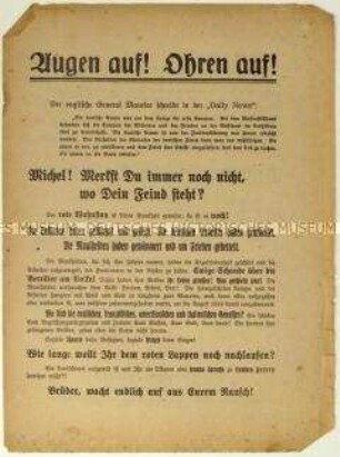 Aufruf der Deutschnationalen Volkspartei zum Beitritt und zur Wahl der Nationalversammlung 1919
