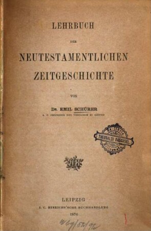 Lehrbuch der neutestamentlichen Zeitgeschichte