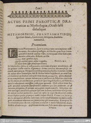 Actus Primi Paropticae ac Mythologiae, Oculi falsi delusique