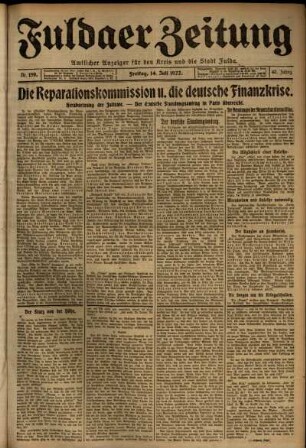Ausgabe vom Freitag, den 14. Juli 1922.