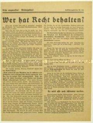 Flugblatt der Deutschen Erneuerungs-Gemeinde gegen den Dawes-Plan