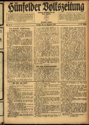 Ausgabe vom Freitag, den 19. Dezember 1919.