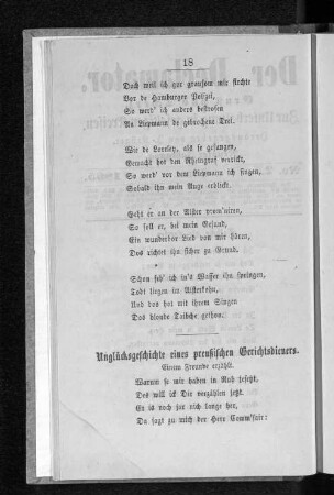Unglücksgeschichte eines preußischen Gerichtsdieners.