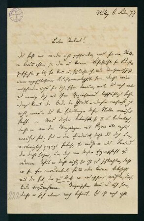Brief vom 6. Febr. 1877