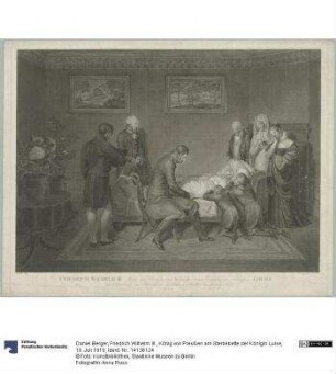 Friedrich Wilhelm III., König von Preußen am Sterbebette der Königin Luise, 19. Juli 1810