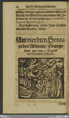 Am vierdten Sontage des Advents, Evangelium aus dem I. Captiel des Evangelisten Johannis