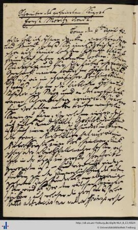 Brief von Ernst Moritz Arndt an Grieshaber (06.04.1842)