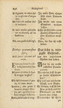 Dialogo quarantesimo sesto / Das sechs u. vierzigste Gespräch