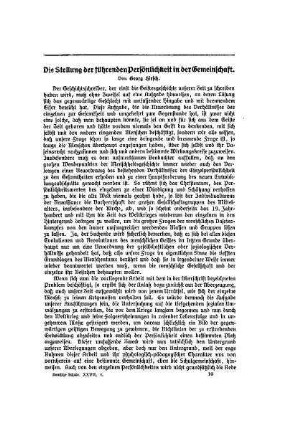 Die Stellung der führenden Perönlichkeiten in der Gemeinschaft