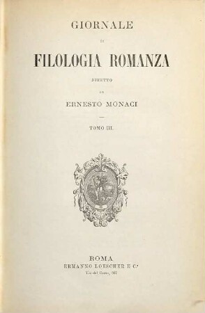 Giornale di filologia romanza. 3. 1880