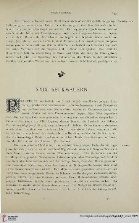 XXIX. Seckmauern
