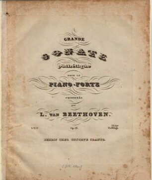 Grande sonate pathétique pour le piano-forte : Op. 13