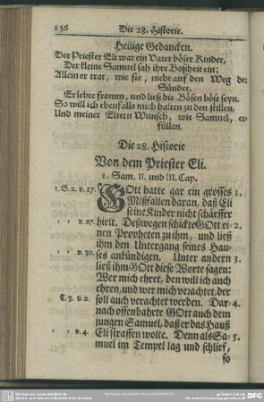 Die 28. Historie. Von dem Priester Eli