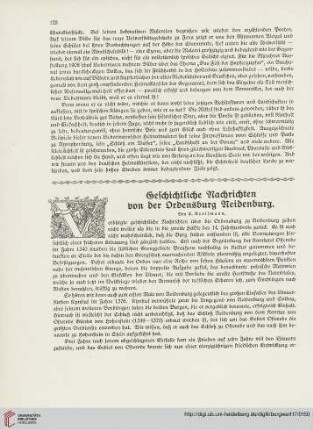 17: Geschichtliche Nachrichten von der Ordensburg Neidenburg