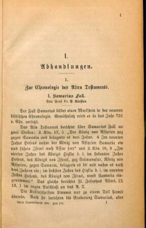 1-19 Zur Chronologie des Alten Testaments
