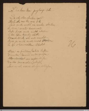 Des kranken jünglings bitte (Des Kranken Bitte) : [SW I: H3]; [SW I, S. 40/116-117]
