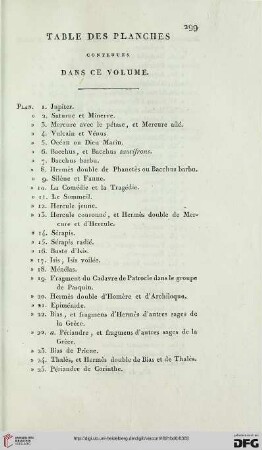 Table des planches contenues dans ce volume