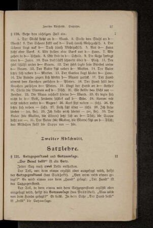 Zweiter Abschnitt. Satzlehre.