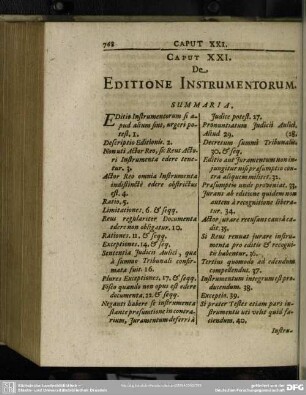 Caput XXI. De Editione Instrumentorum