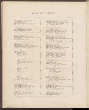 Table des matieres.