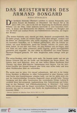 Das Meisterwerk des Armand Bongard