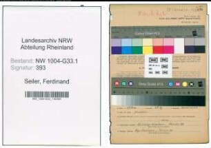 Entnazifizierung Ferdinand Seiler , geb. 02.02.1902 (Lehrer)