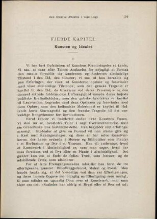Fjerde Kapitel. Kunsten og Idealet