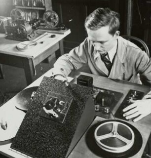 Unterrichtsfilmsammlung, Technischer Dienst, Mitarbeiter, Sächsische Landesbildstelle, um 1937