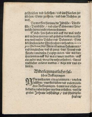Widerlegung etlicher falschen Aufflagungen.