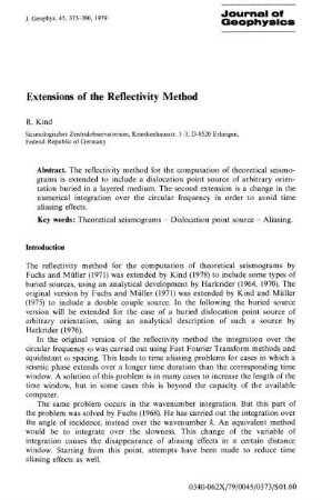 Extensions of the reflectivity method