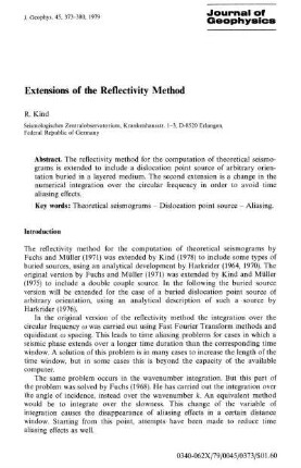 Extensions of the reflectivity method