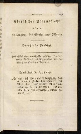 459-473, Dreyszigste Predigt