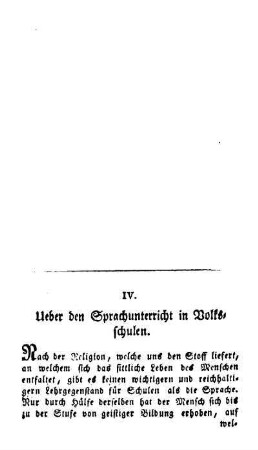 Ueber den Sprachunterricht in Volksschulen