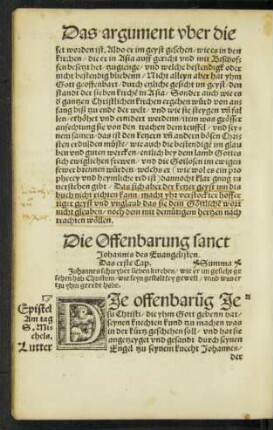 Die Offenbarung sanct Johannis des Evangelisten.