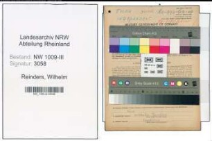 Entnazifizierung Wilhelm Reinders , geb. 01.08.1886 (Dachdeckermeister)