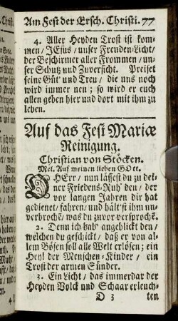 Auf das Fest Mariæ Reinigung. - Auf das Fest Mariæ Verkündigung.
