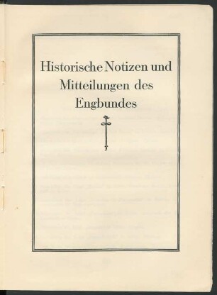 Historische Notizen und Mitteilungen des Engbundes
