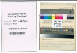 Entnazifizierung Hanna Pruetzmann , geb. 11.03.1899 (Lehrerin)