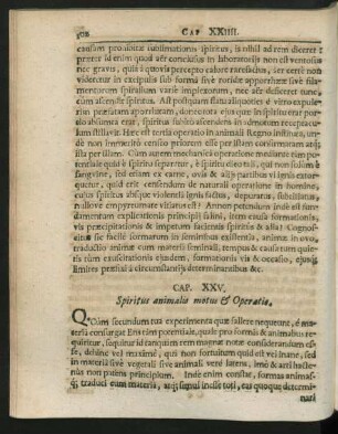 Cap. XXV. Spiritus animalis motus & Operatio.