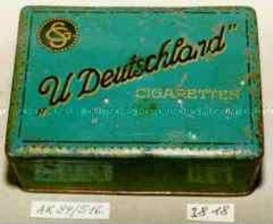 Blechdose für 50 Stück "'U Deutschland' CIGARETTEN Gebr. Selowsky Dresden"
