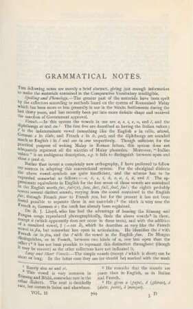Grammatical notes