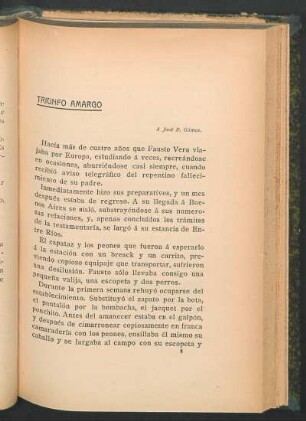 Triunfo amargo : A José R. Gómez.