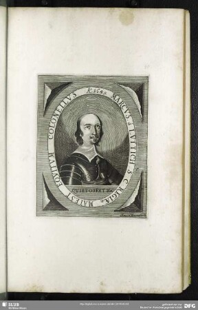 Marcus a Luttich S:C: Regiaeq[ue] Maiest Equitum Colonellus. Ao. 1649
