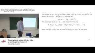 Construction of lattices defining fake projective planes - Lecture 4