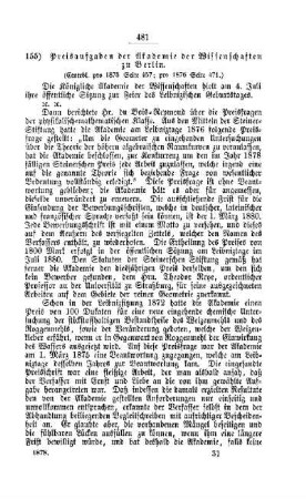 Preisaufgaben der Akademie der Wissenschaften zu Berlin : [II. Universitäten, etc.]