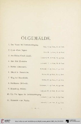 Ölgemälde (Nr. 1-35)