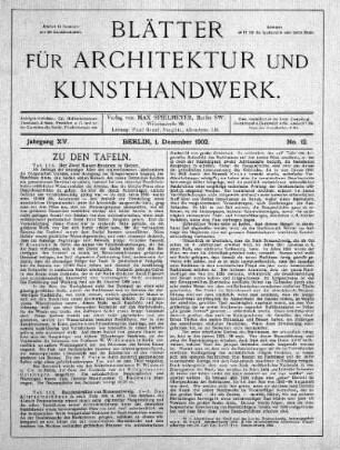 No 12, 1. Dezember 1902