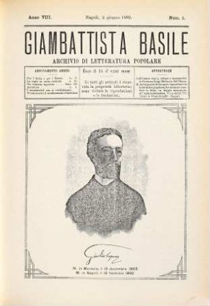 Giambattista Basile : archivio di letteratura popolare e dialettate. 8. 1892